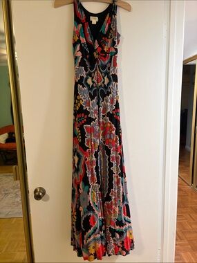 Mauve Black Floral Print Maxi Dress